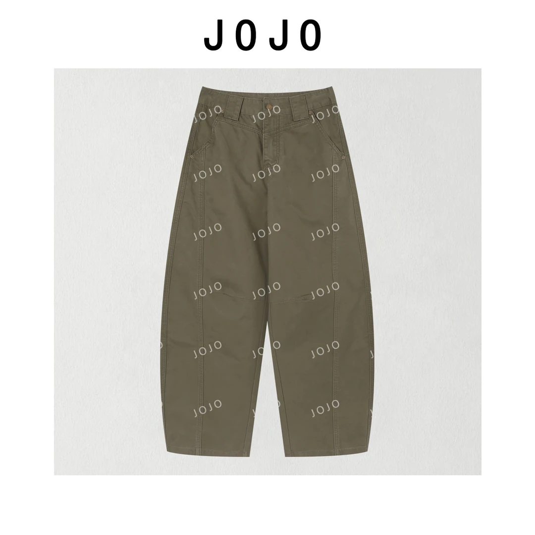 玖了个玖 2025新款小众设计极简风双走线百搭休闲裤 2508C4593