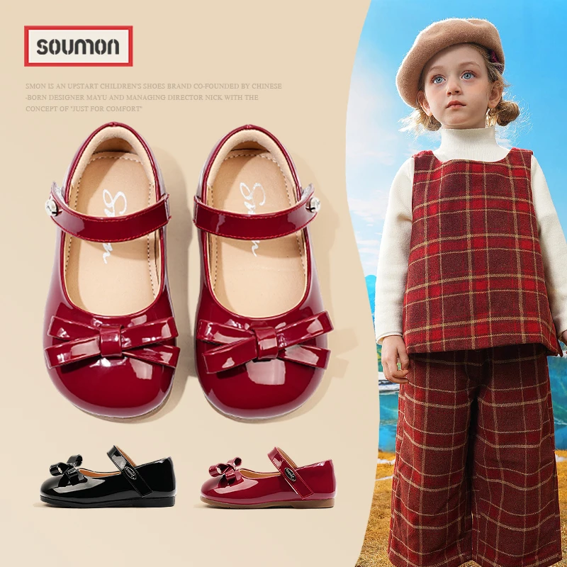 儿童公主鞋2025春秋新款女童小皮鞋红色女宝宝鞋子单鞋透气软底鞋