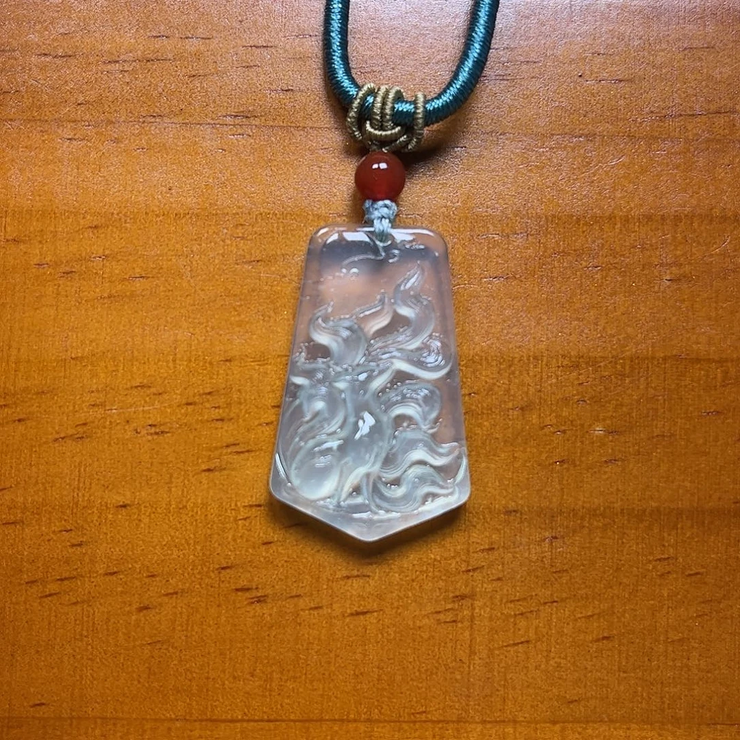 岫玉银S925镶嵌颈饰吊坠