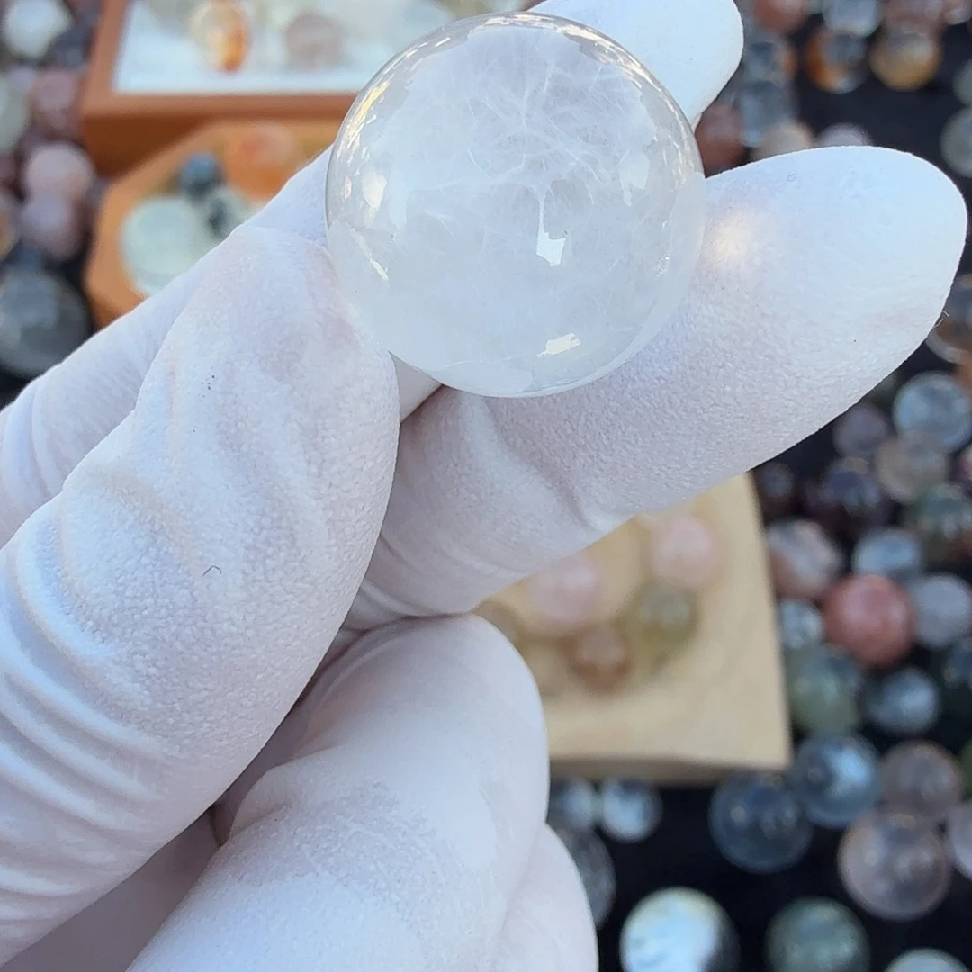 S***y珠宝半成品水晶未镶嵌兔毛17.1mm定制不退换