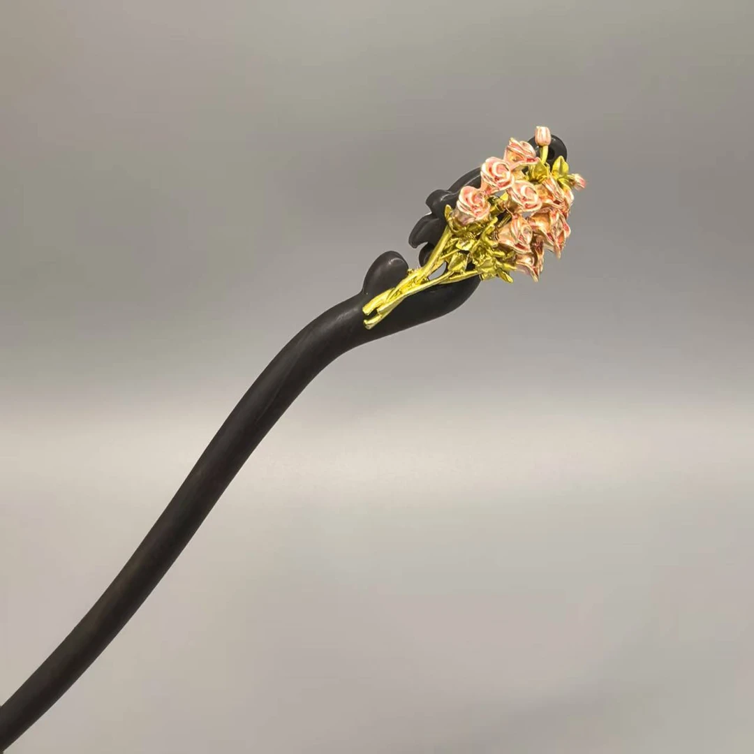 36黑檀木女中国风复古/宫廷民族风简约小众手工发簪发饰头饰中式