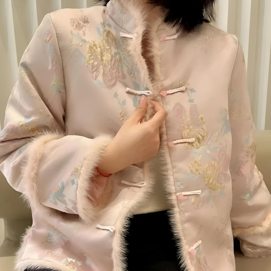 复古时髦中国风盘扣国风女装秋冬新款2024D6263薯条