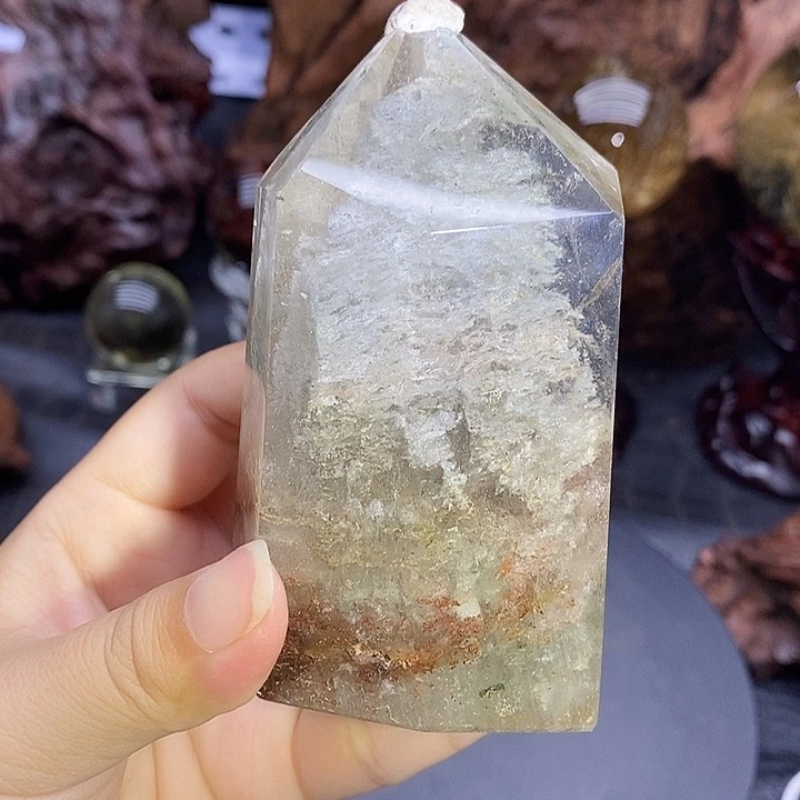 水晶珠宝半成品未镶嵌千层金字塔幽灵