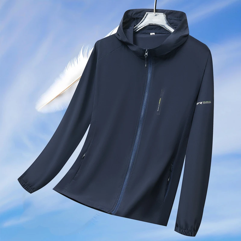夏季男士防晒外套防紫外线皮肤衣轻薄弹力冰丝凉感户外钓鱼旅行