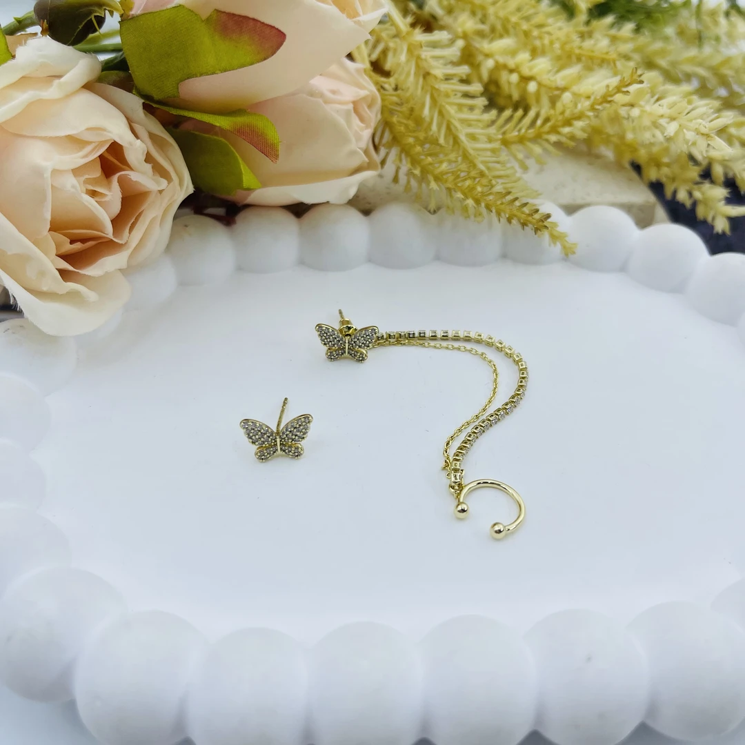 铜合金合成锆石耳饰 小众设计p303耳钉