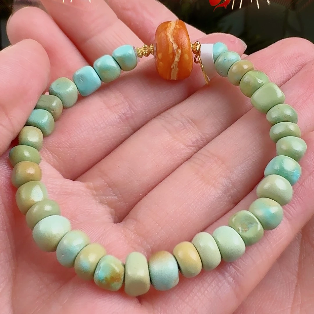 绿松石珠宝奇石18K金镶嵌