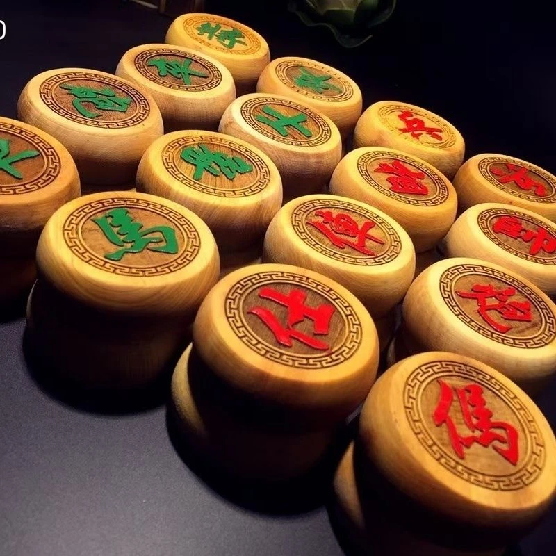 50太行崖柏象棋+木质折叠棋盘