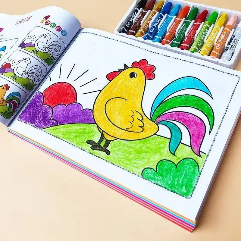 儿童涂色本2-3-6岁宝宝画画书启蒙涂鸦填色本幼儿园孩子绘画书