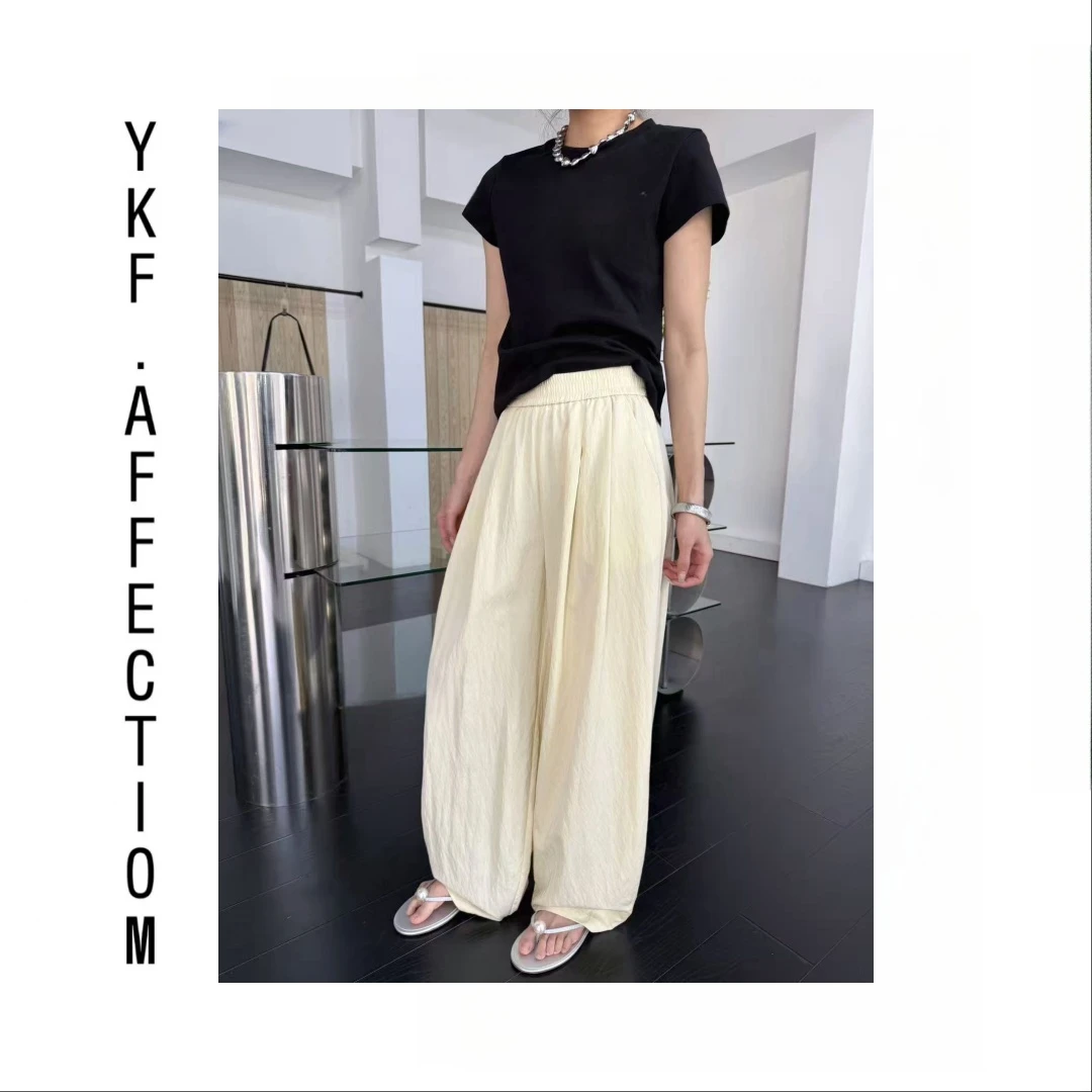 时尚百搭简约修身遮肉夏季轻薄透气休闲裤61336