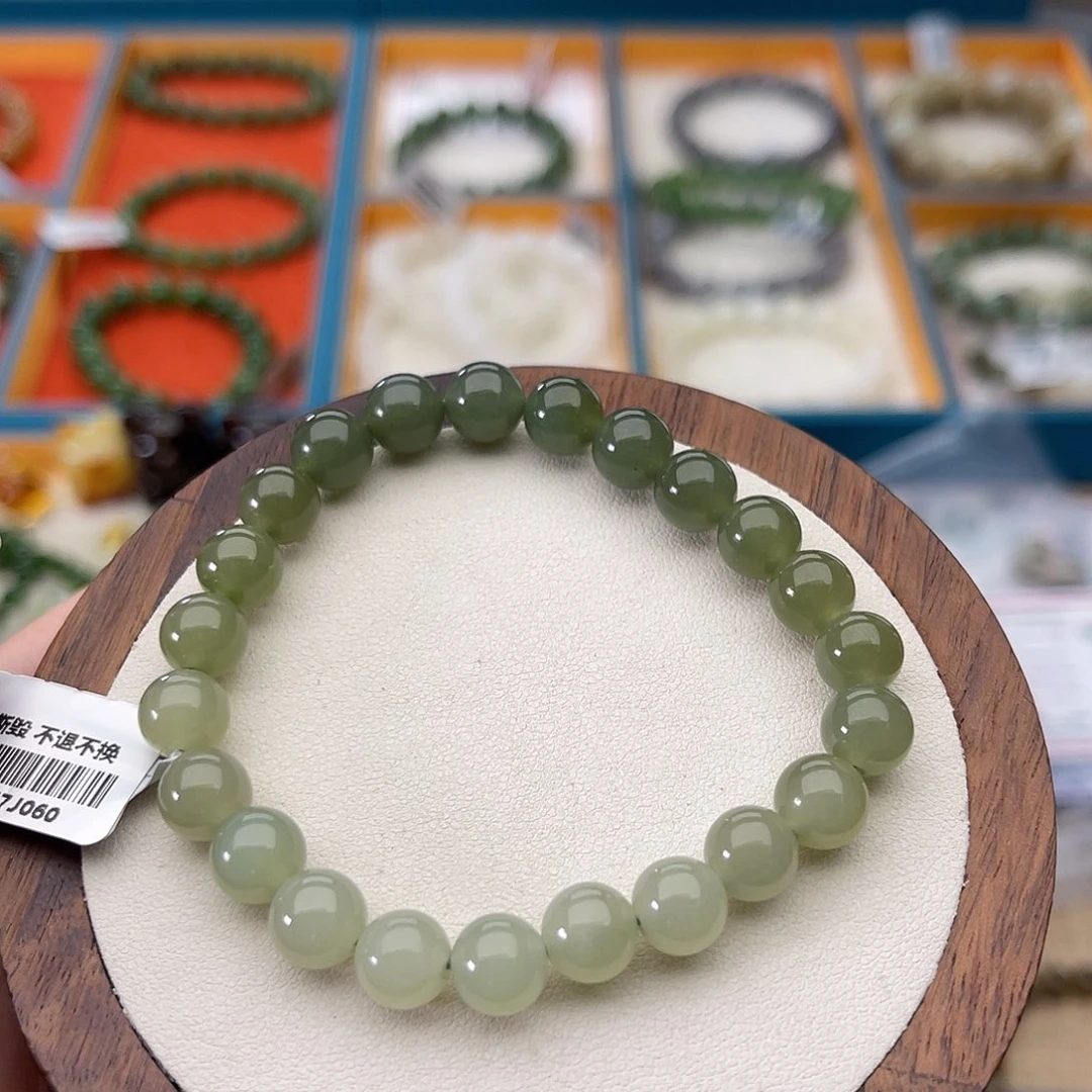 和田玉未镶嵌手串A35卡8