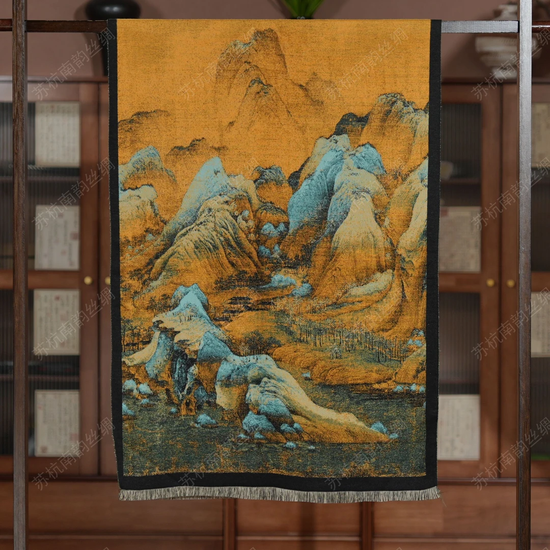 【J80-6素笺生花】180*70披肩围巾长款秋冬季氛围感保暖时尚款