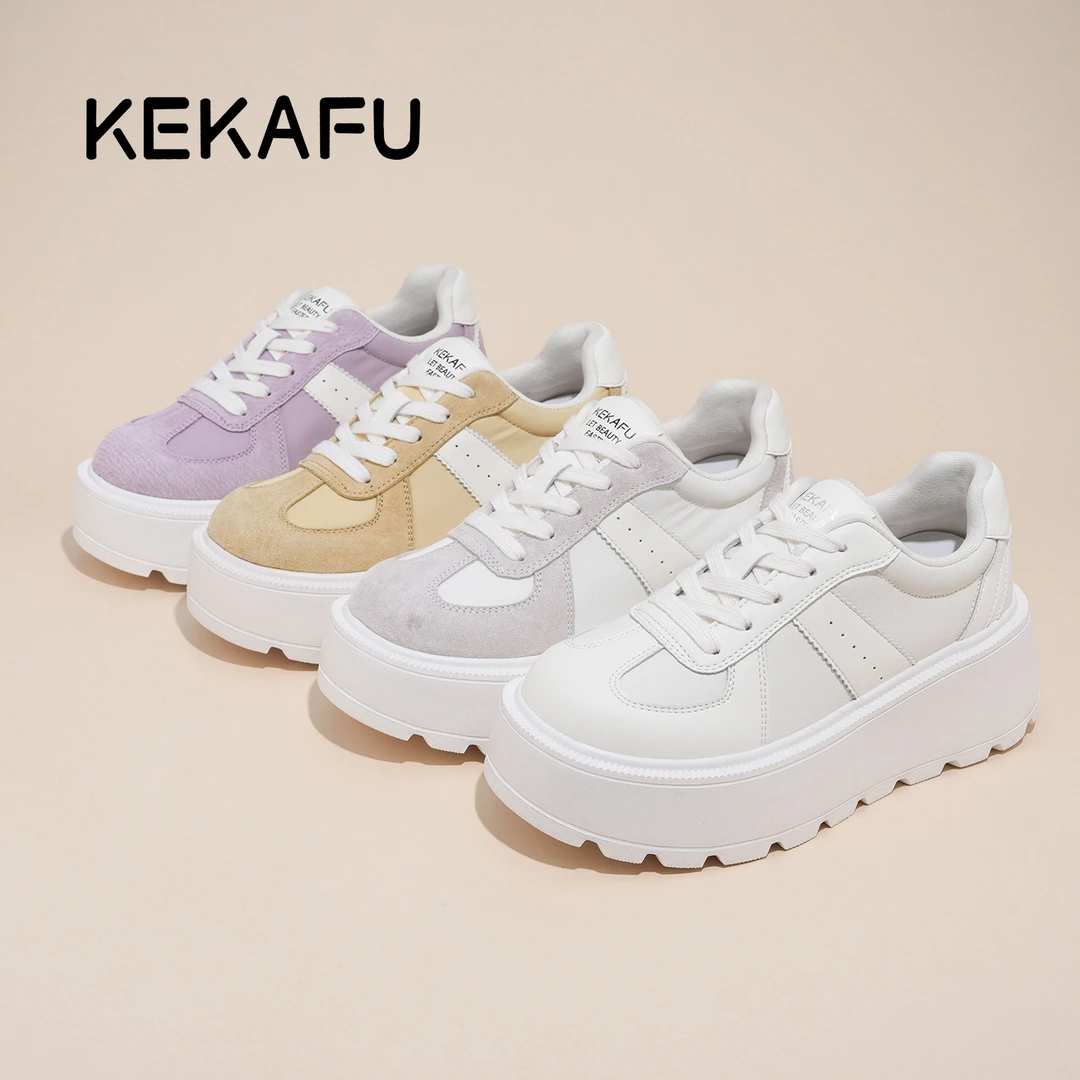 KEKAFU/珂卡芙【隐形增高6CM】柔软舒适时尚2024四季百搭小白鞋