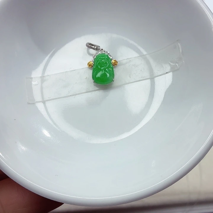 翡翠18K金镶嵌手链天然缅甸翡翠A货