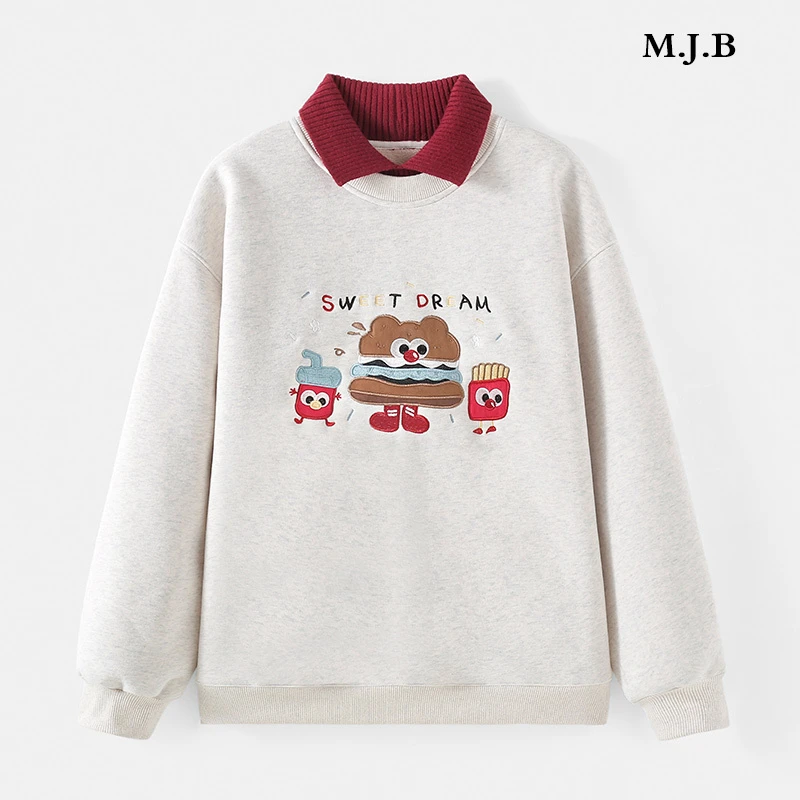 女童假两件加绒卫衣241285