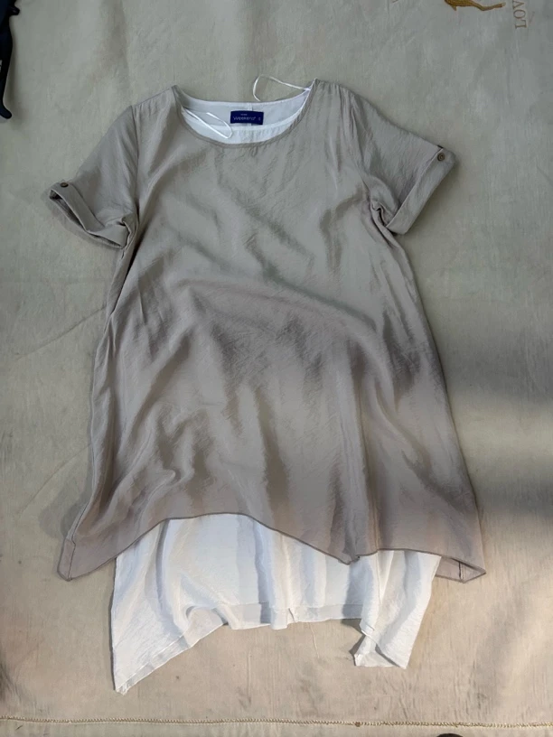 A字宽松连衣裙女款夏季纯色圆领白色时尚百搭半袖透气休闲女裙