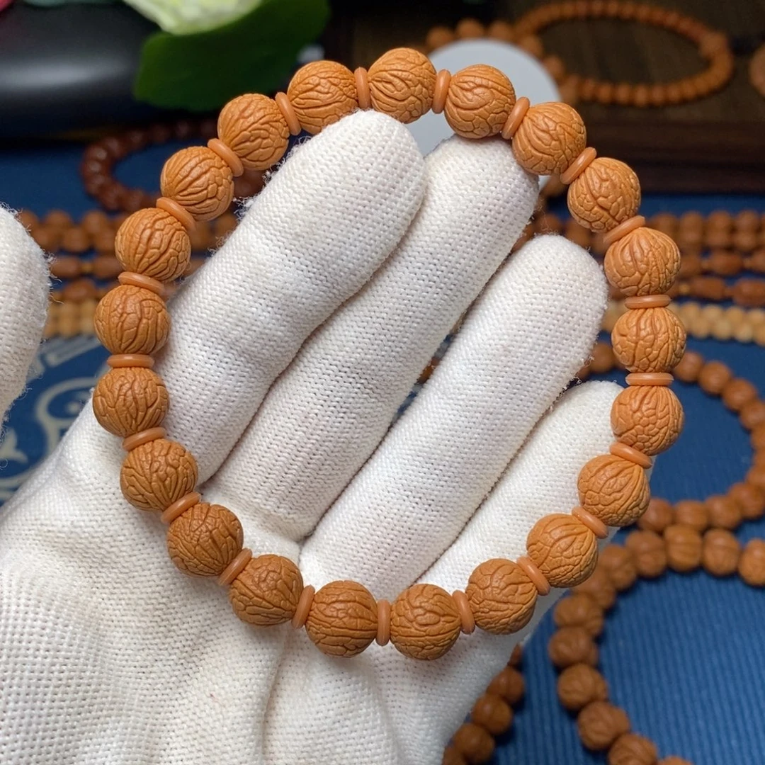 桃核手串10.5mm野生小龙珠无修桃核手串