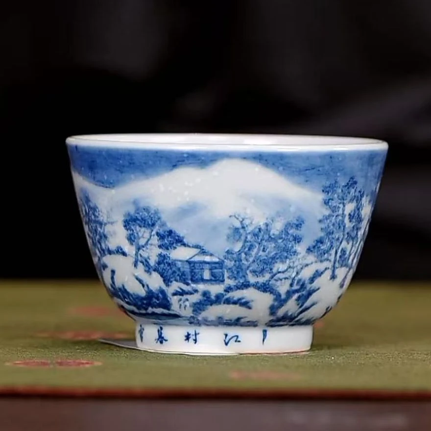 【小乔赏瓷】景琳藏江村暮雪单杯jlc159