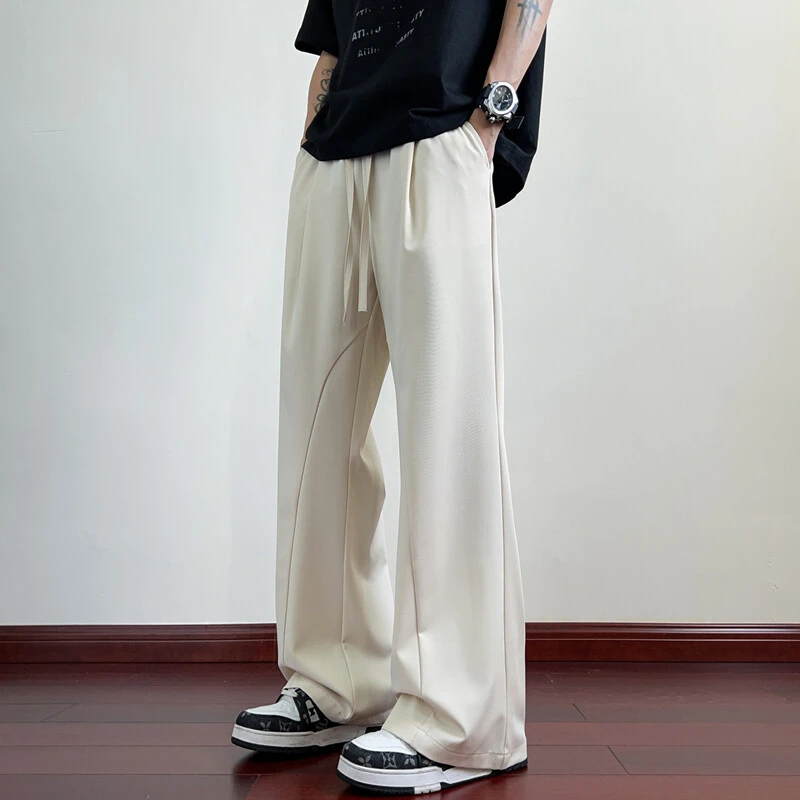 夏季青少年休闲裤男百搭夏季直筒裤宽松薄款休闲阔腿青少年长裤