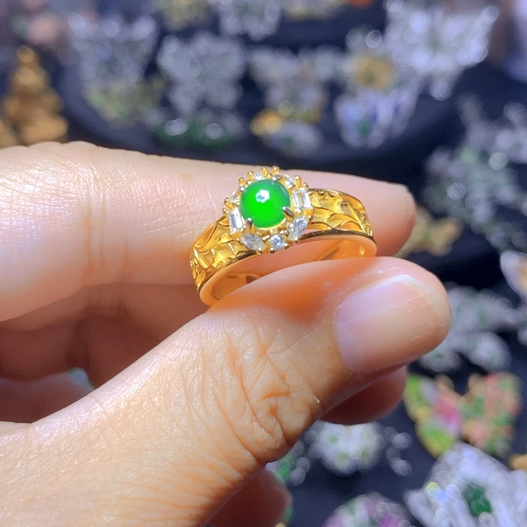 翡翠银S925镶嵌吊坠(不含链)天然翡翠