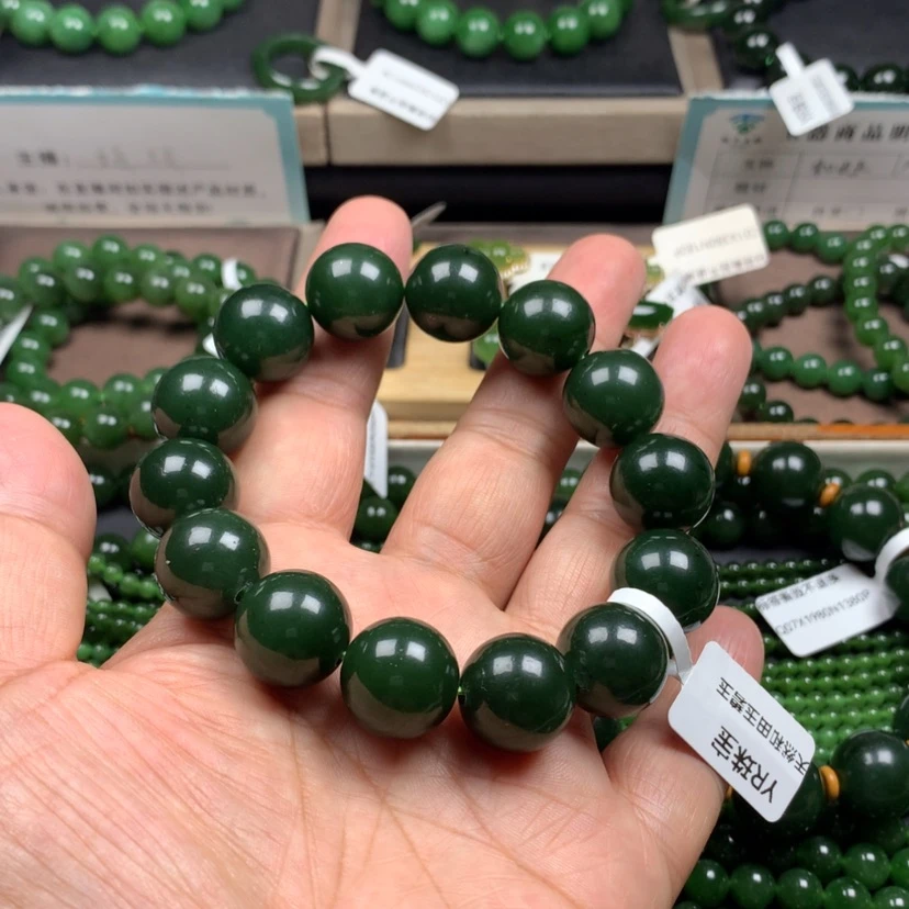 【闪购商品】未镶嵌手串和田玉（碧玉）荒**空16m m