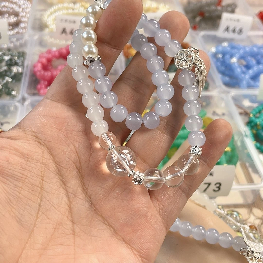 檀香木手串银S925镀金镶嵌