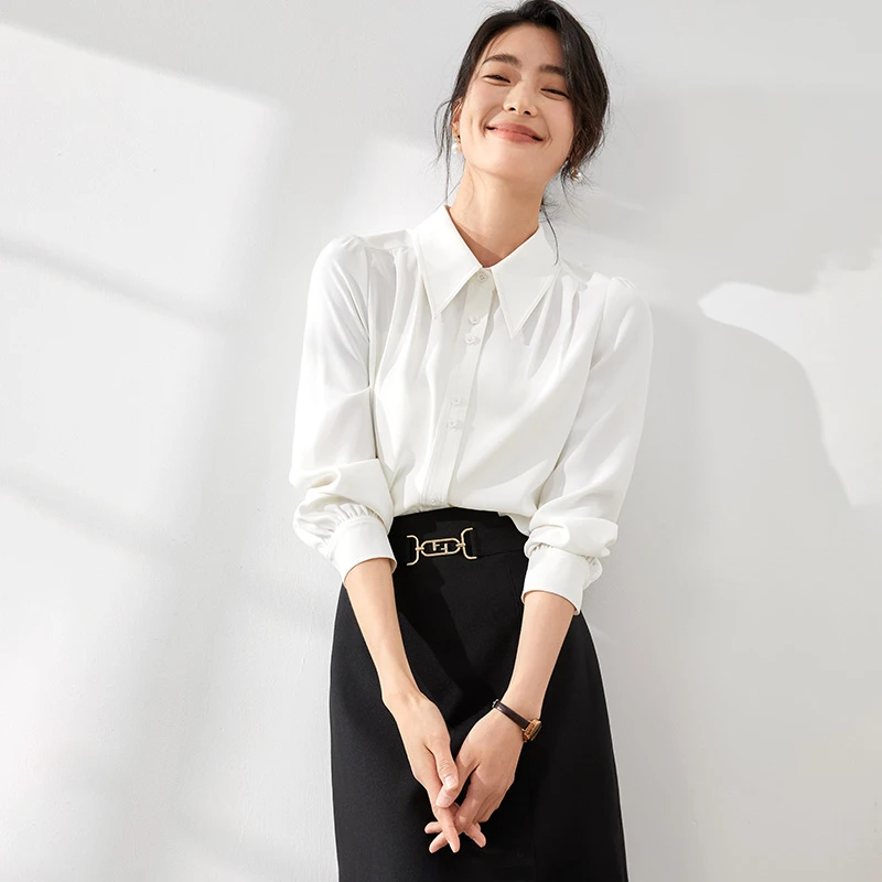 【曼贝宠粉节】欧若风8293102时尚纯色显瘦上衣宽松气质衬衣