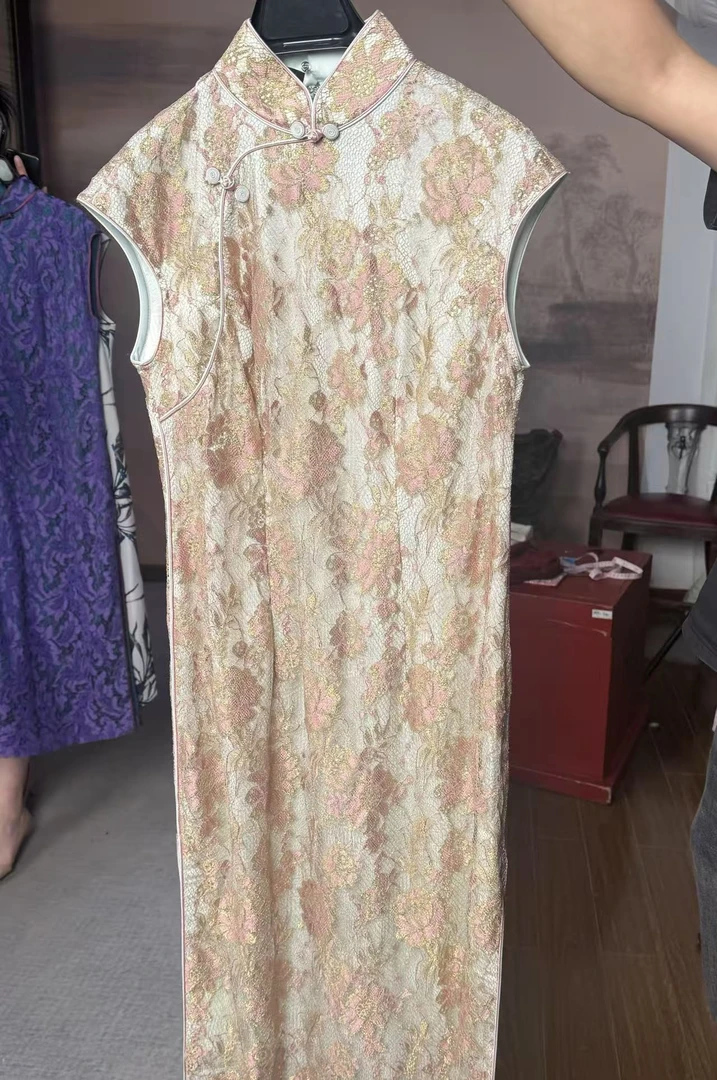 凤禧旗袍无袖优雅日常斜襟女士旗袍婚礼长裙复古风