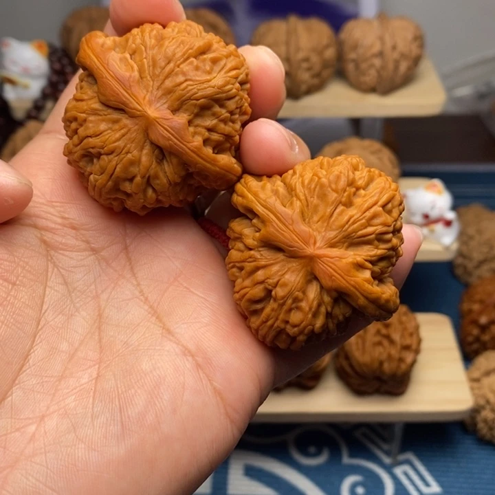 文玩核桃把件43尺白狮子