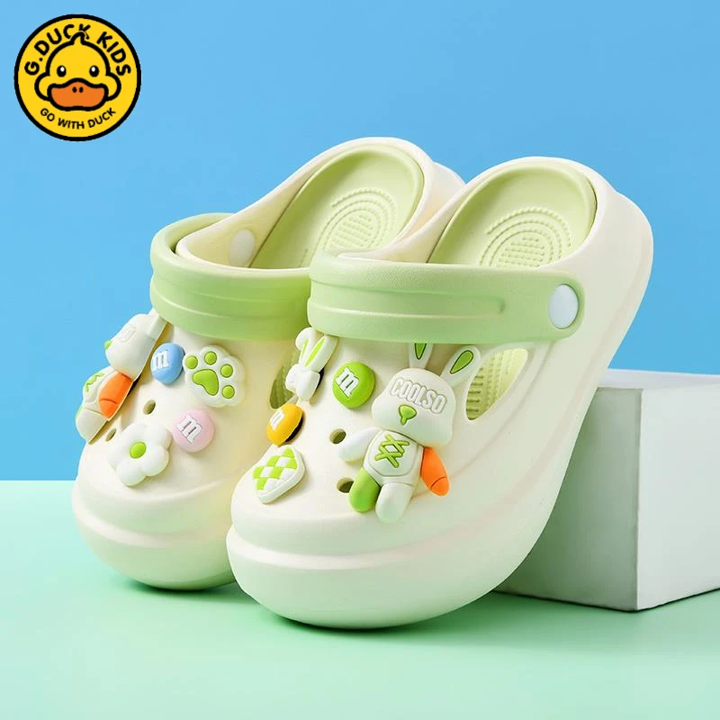 小黄鸭新款夏季儿童软底凉拖防滑沙滩鞋男童女童居家中大童洞洞鞋