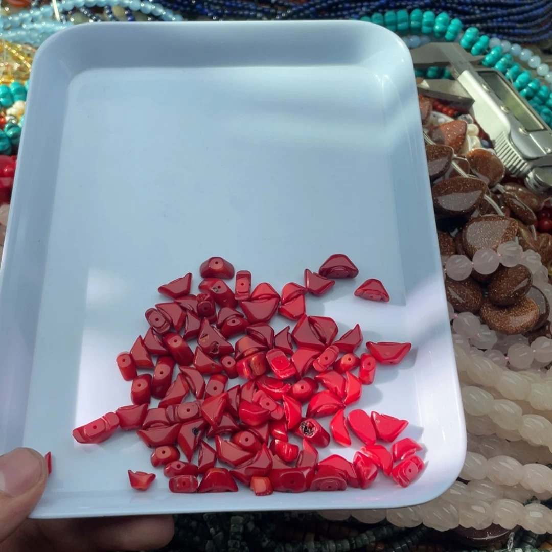 玛瑙/玉髓珠宝半成品未镶嵌打包红精灵元宝配件珠