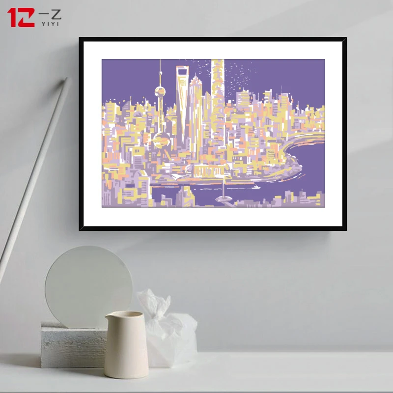 《东方明珠》 立体黑色边框有机玻璃 客厅卧室玄关餐厅家居装饰挂画