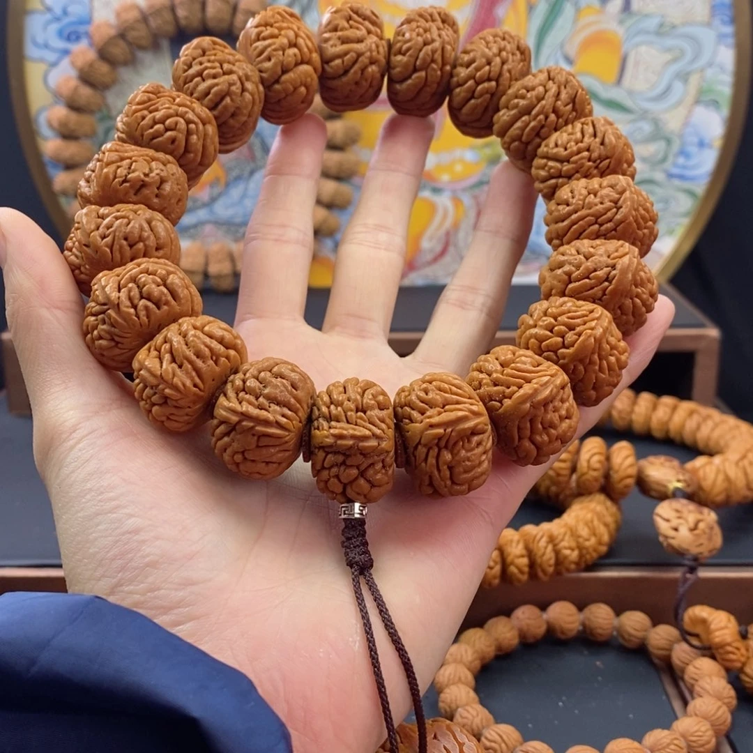 桃核手串龙纹桃核麒麟