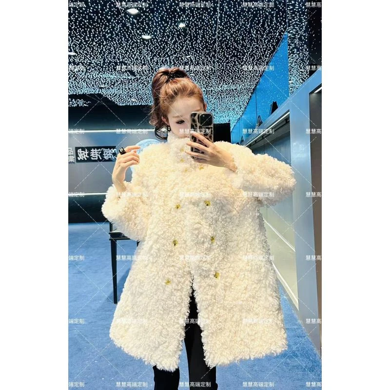 【慧慧】2024新款时尚百搭原创设计师新款女士休闲毛毛外套 F66158