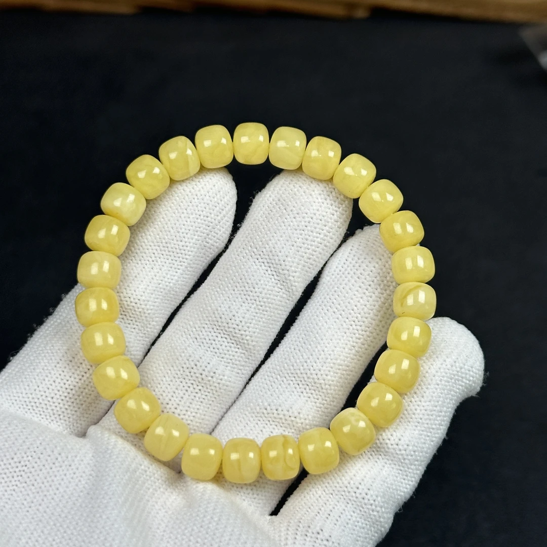 M8037天然蜜蜡单圈8*7mm 基地质检 先鉴后发