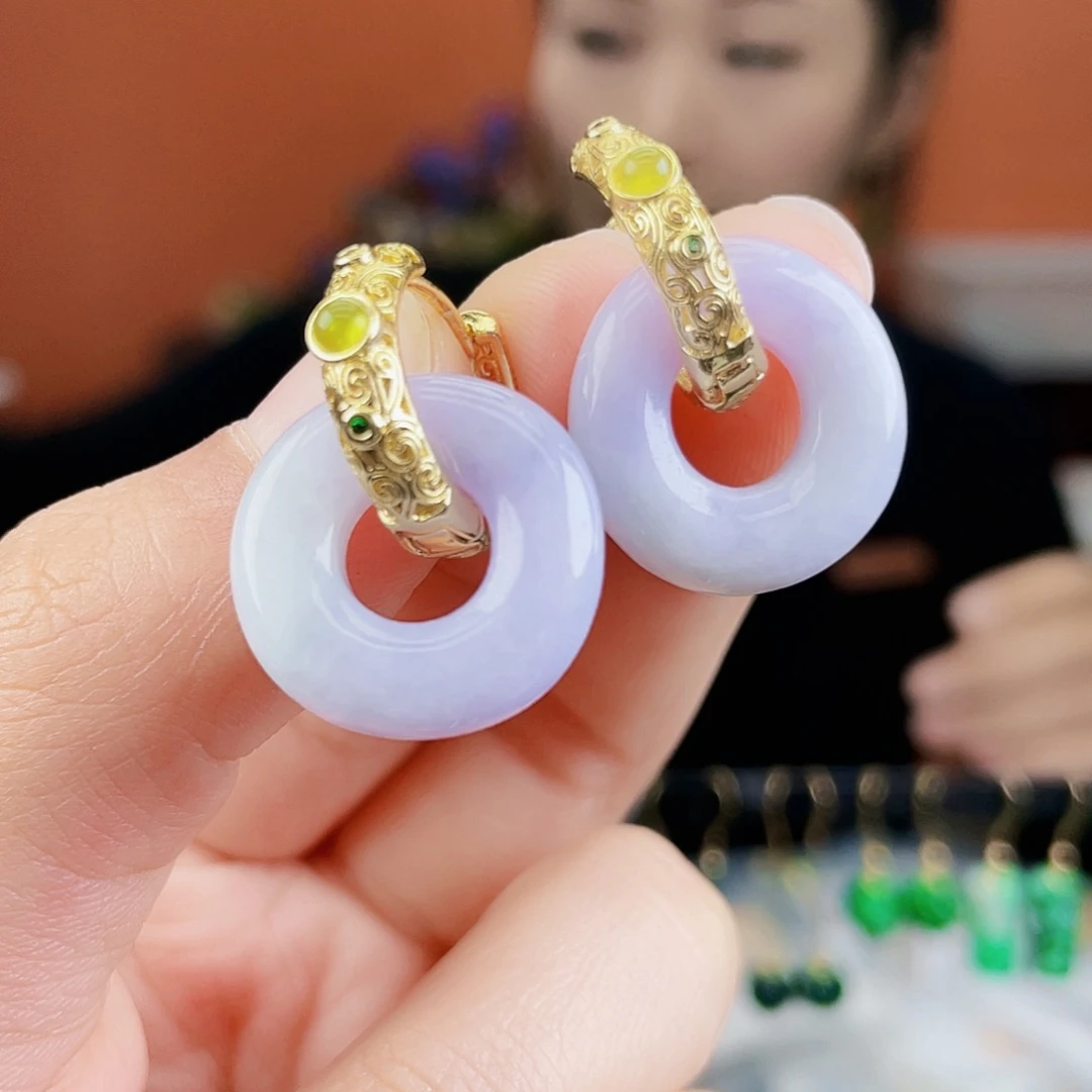 翡翠未镶嵌耳饰饰品