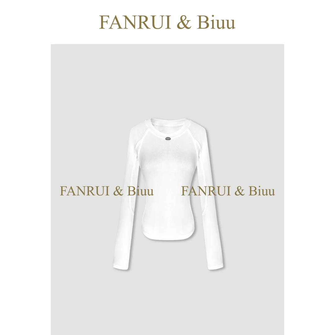 抖音双11泛芮「贝贝biuu」设计感气质百搭修身显瘦打底上衣B18307