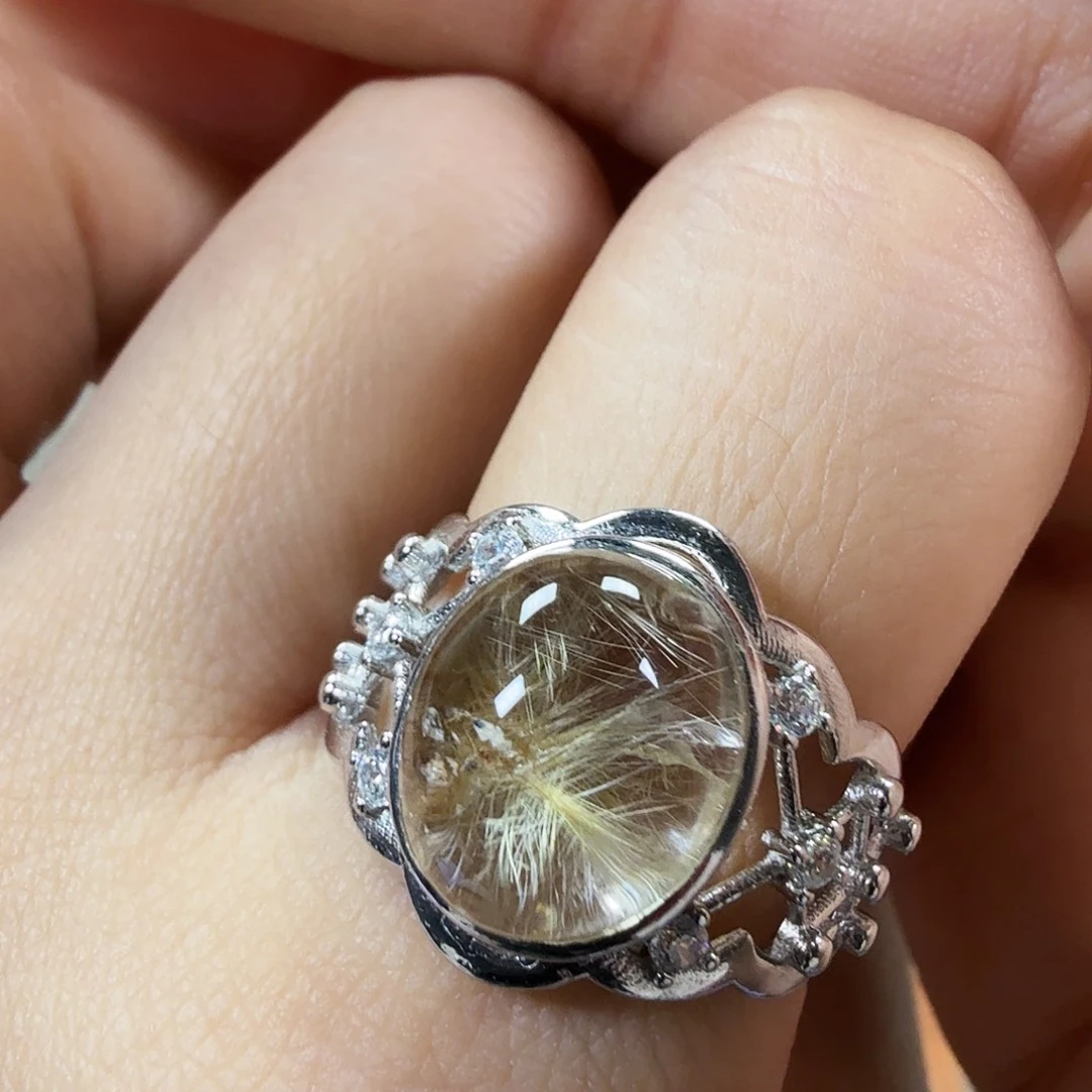 水晶戒指银S925镶嵌