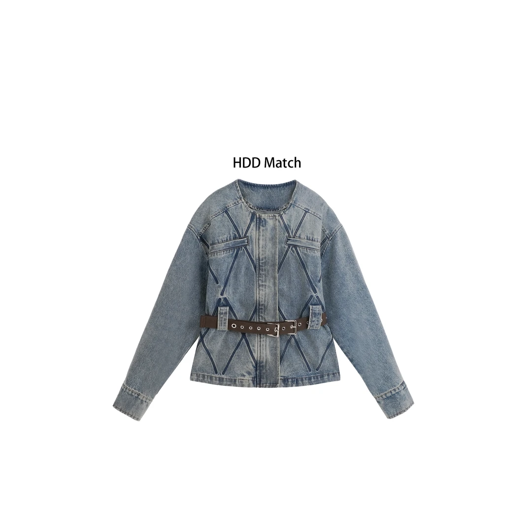 HDD Clothing "复古"早春做旧设计牛仔外套上衣 Y7035