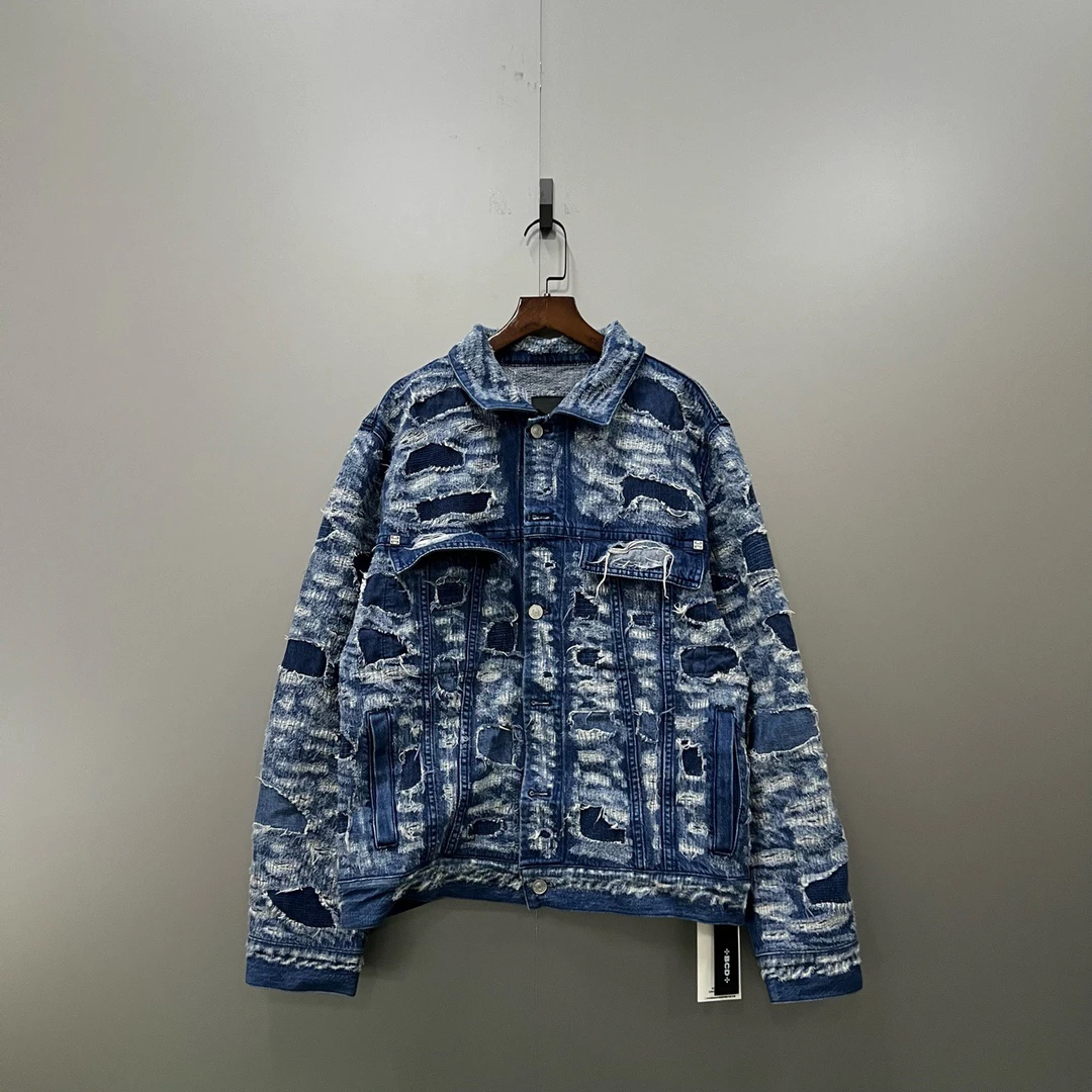 95新 Givenchy/纪梵希 q220 纪梵希 大破坏牛仔外套 M码