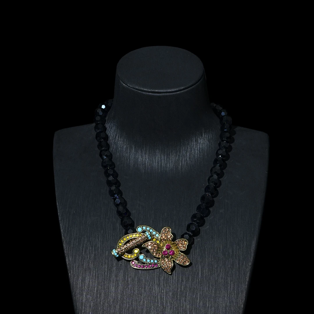 铜合金项链 【2263】项链 复古时尚个性纯手工镶嵌百搭