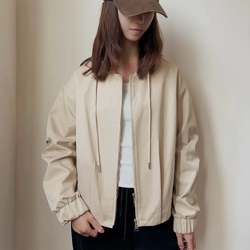 时尚高级拼接格子假两件外套301585