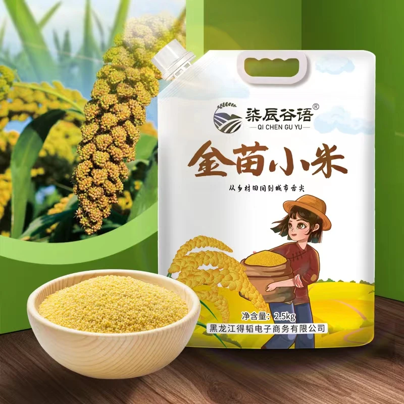 内蒙古赤峰小米2.5kg每袋 金苗黄小米粒粒饱满适合熬粥煮饭月子米