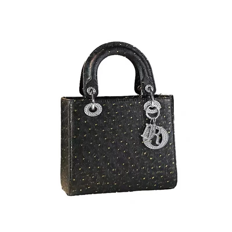 链条手提包经典黑色时尚银色手拎包百搭潮流压花