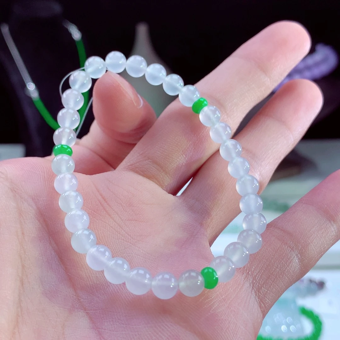 翡翠手链未镶嵌缅甸天然A货翡翠