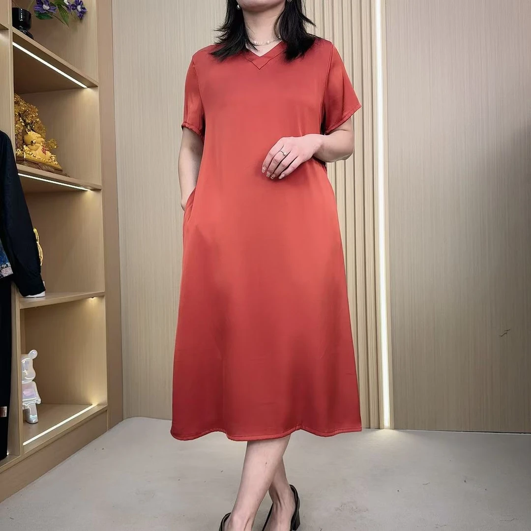 国风新款贵气妈妈装遮肚子显瘦时尚连衣裙2581  119