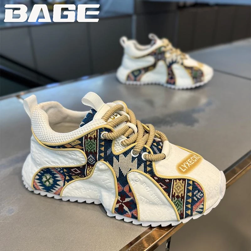 八哥欧洲站男鞋冬季小众原创轻奢百搭休闲跑步男士增高运动老爹鞋