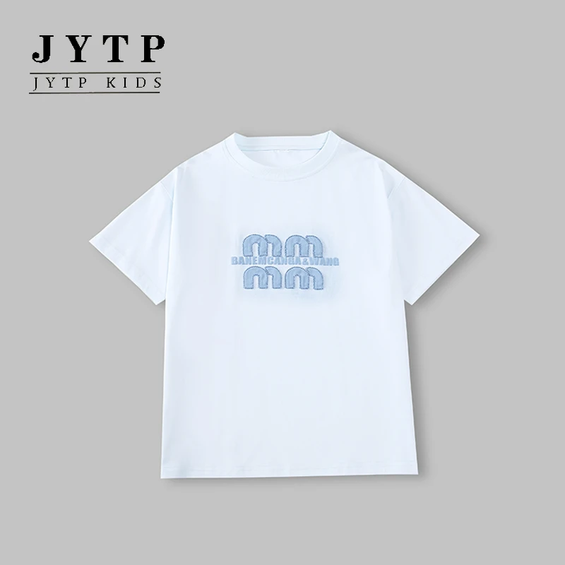 夏季新款女童圆领短袖休闲宽松洋气舒适中大童T恤zb5524田范KIDS