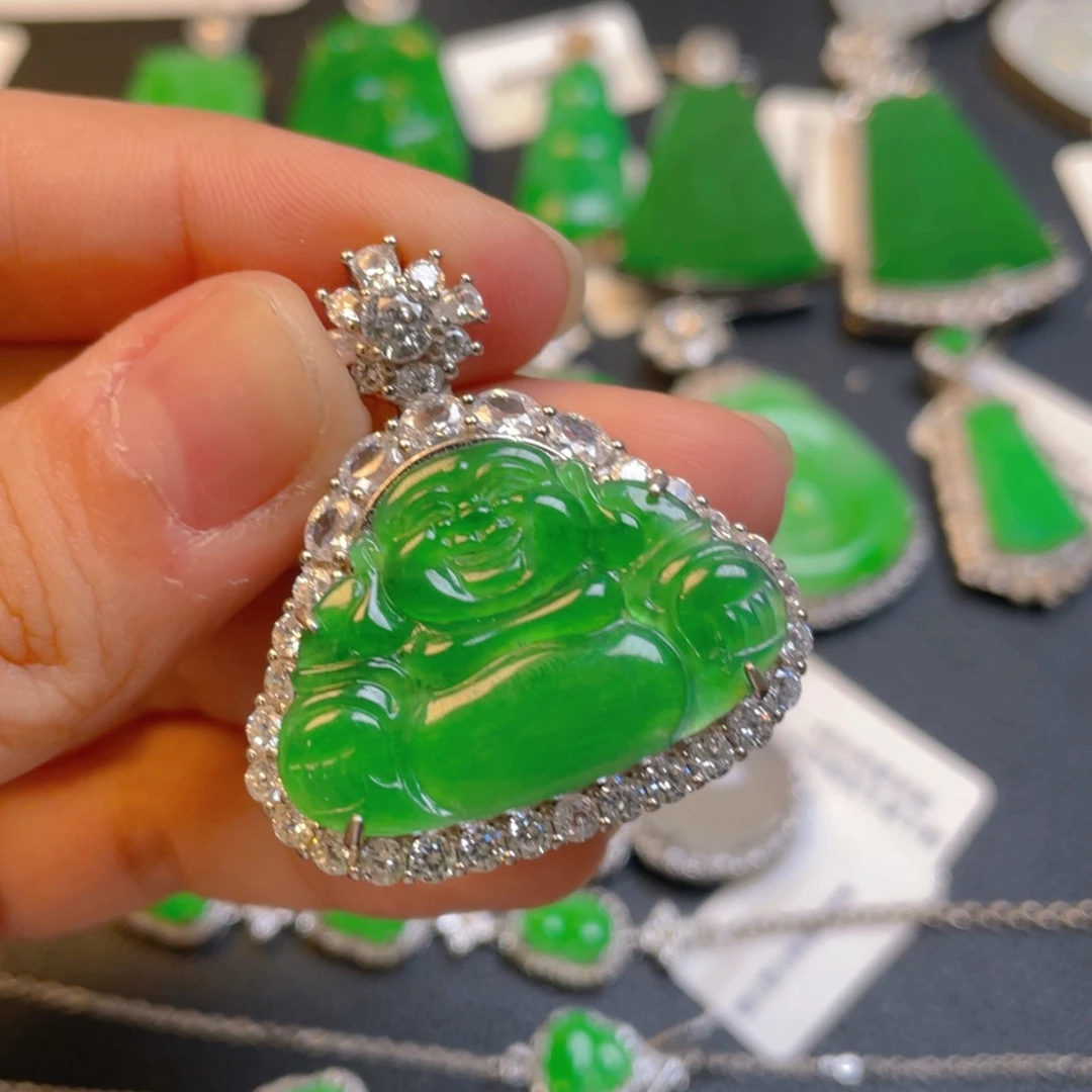 翡翠银S925镶嵌颈饰