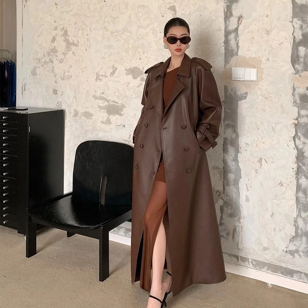 法式复古咖色风衣外套女2025秋冬高级感休闲英伦风中长款过膝大衣