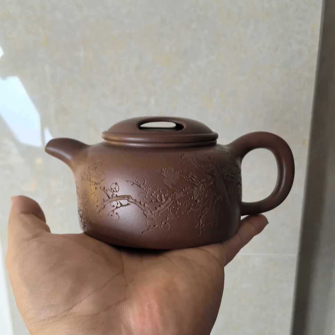 紫砂一厂老紫泥牛盖莲子